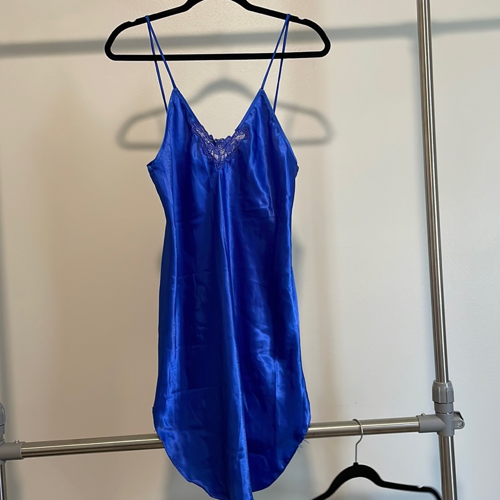 Blue Satin Slip